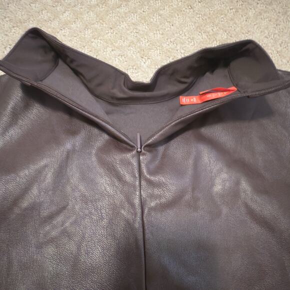 NEW Spanx | Faux Leather Bodysuit, size L Mock Neck Chocolate Brown - Picture 10 of 16